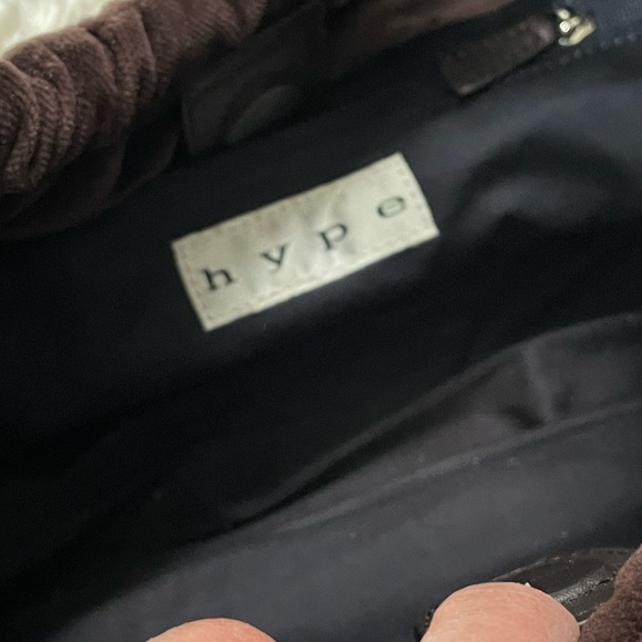 HYPE brown velvet and fur bag designer fun elegance - Picture 10 of 11